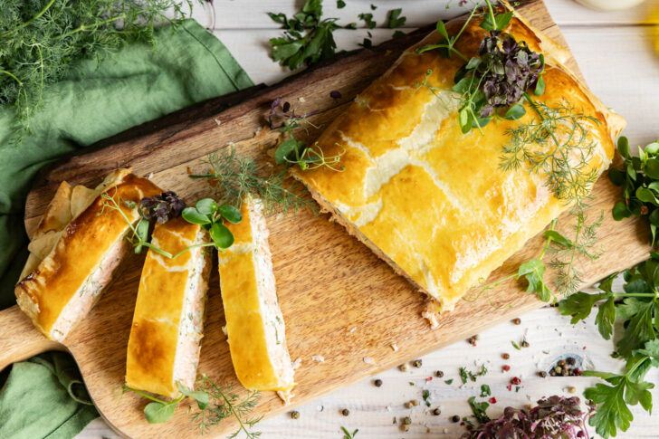 Lachsstrudel mit Blätterteig
