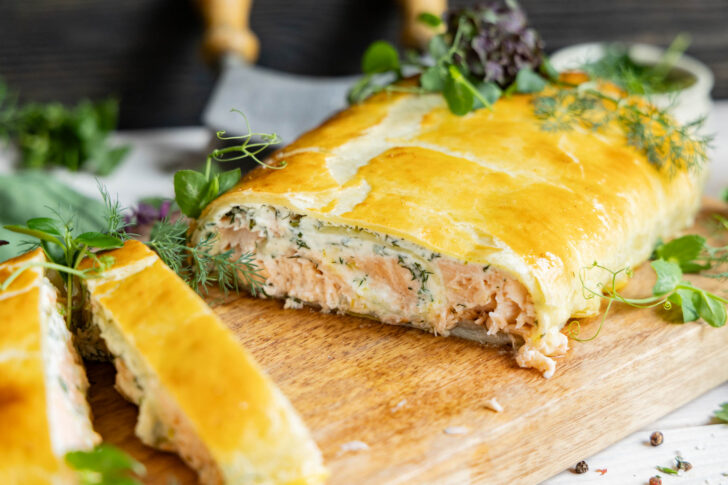 Lachsstrudel mit Blätterteig