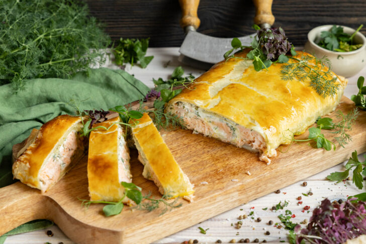 Lachsstrudel mit Blätterteig