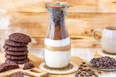 Schoko-Plätzchen Backmischung im Glas