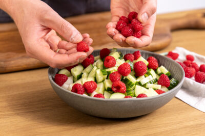 Himbeeren dazugeben