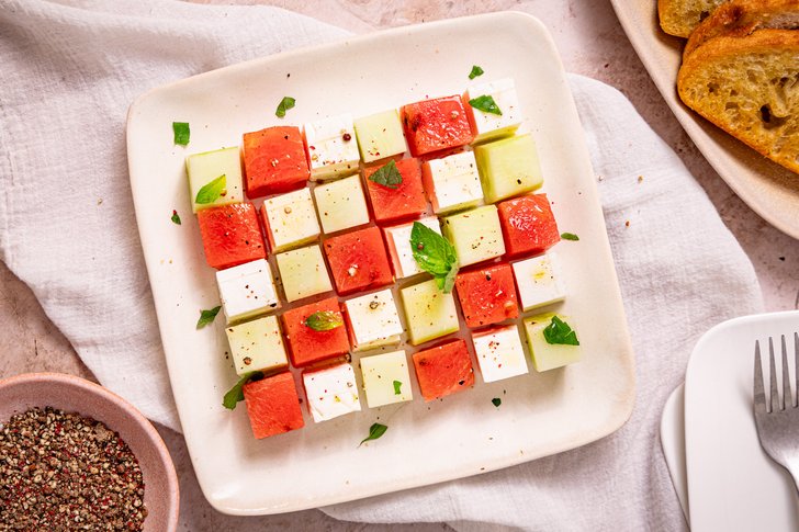 Melone-Feta-Tetris-Salat