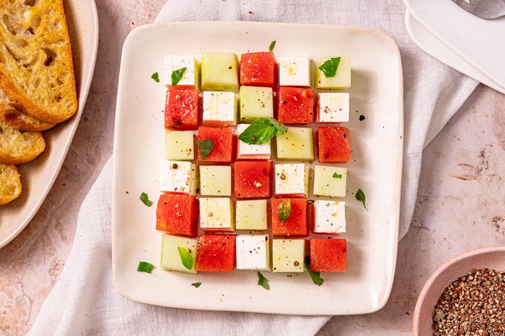 Melone-Feta-Tetris-Salat