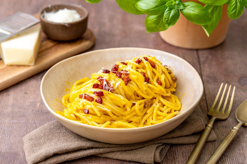 Kürbis Carbonara