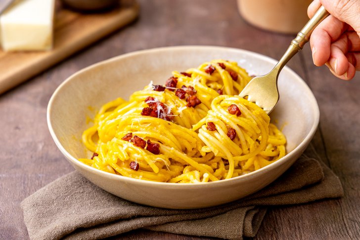 Kürbis Carbonara