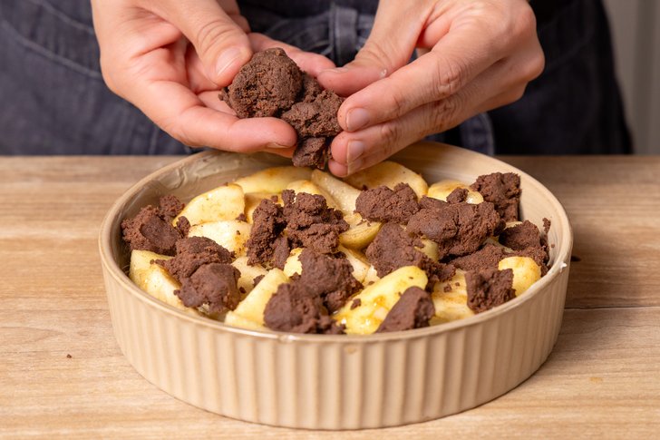 Streusel dazugeben