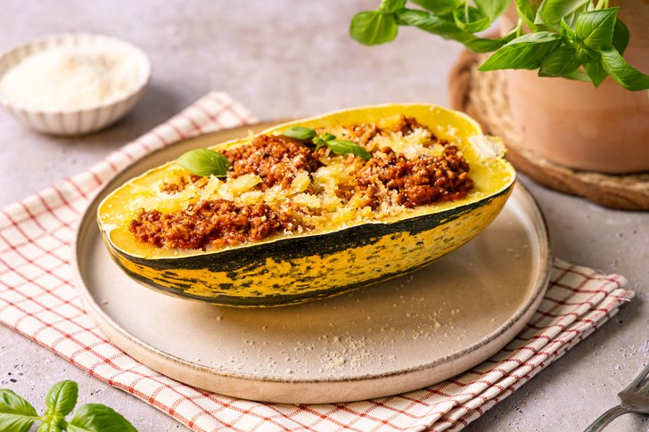 Spaghettikürbis mit Hackfleisch