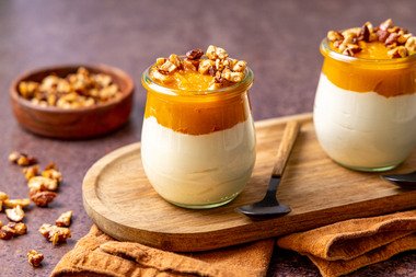 Kürbis-Dessert im Glas