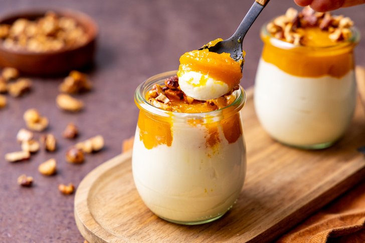 Kürbis-Dessert im Glas